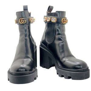 Gucci Crystal GG Chelsea Boots EU 37